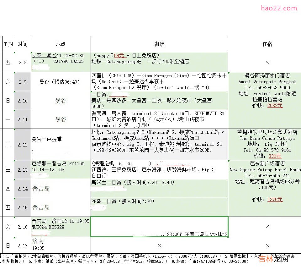 泰国落地签流程攻略！ 泰国自由行攻略！ 一、准备工作：（需3-5天）