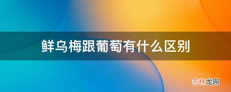 鲜乌梅跟葡萄有什么区别?