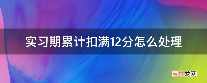 实习期累计扣满12分怎么处理?