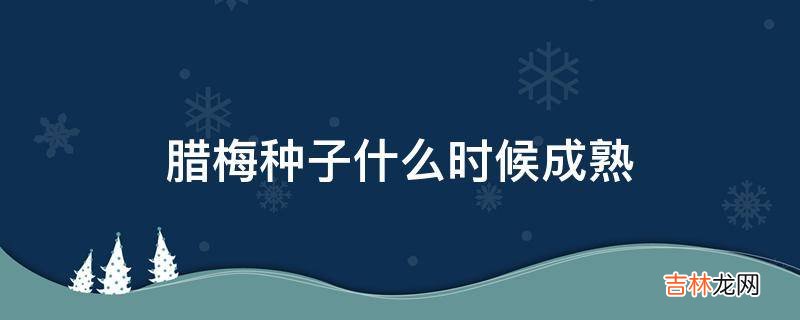 腊梅种子什么时候成熟?