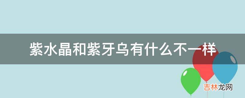 紫水晶和紫牙乌有什么不一样?