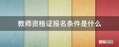 教师资格证报名条件是什么?