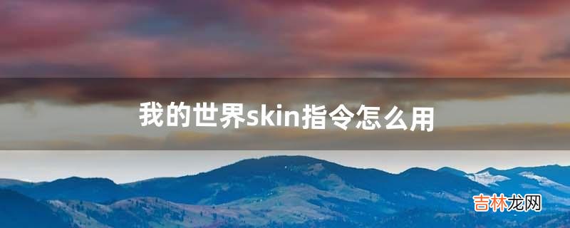 我的世界skin指令怎么用(我的世界指令键盘怎么用)