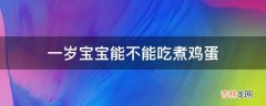 一岁宝宝能不能吃煮鸡蛋?