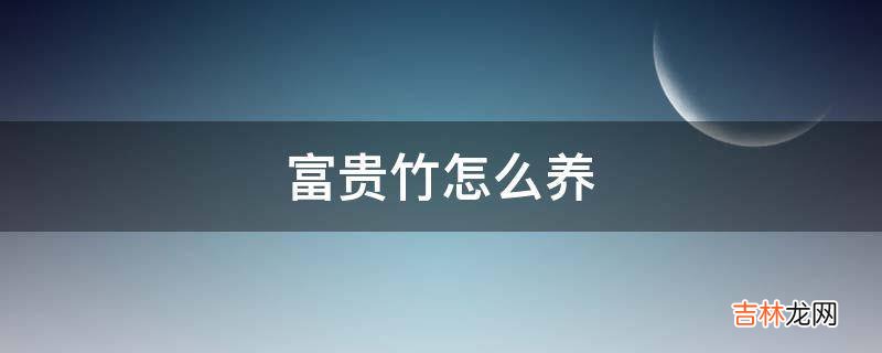 富贵竹怎么养?