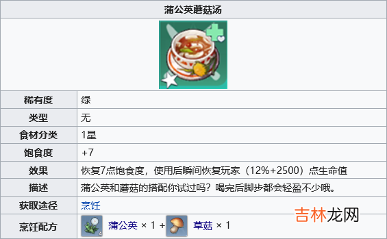 幻塔蒲公英蘑菇汤怎么做？