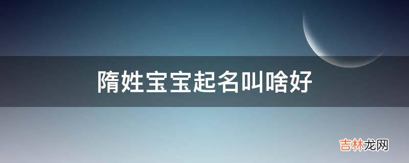 隋姓宝宝起名叫啥好?