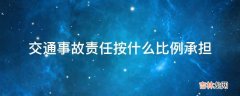 交通事故责任按什么比例承担?