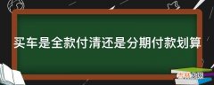 买车是全款付清还是分期付款划算?