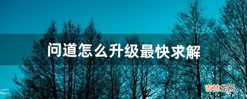 问道怎么升级最快!求解（问道手游法宝升级教程)