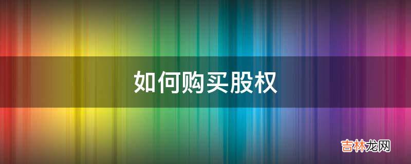 如何购买股权?