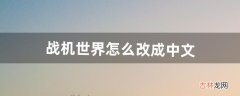 战机世界怎么改成中文（战机世界steam汉化)