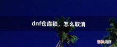 dnf仓库锁，怎么取消（dnf手游有共享仓库吗)