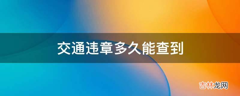 交通违章多久能查到?