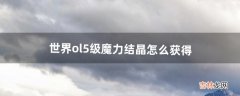 世界ol5级魔力结晶怎么获得（世界ol5级魔晶用来干嘛的)