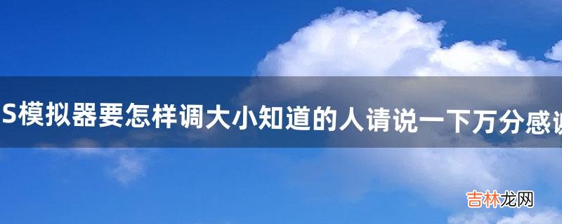 NDS模拟器要怎样调大小?知道的人请说一下!万分感谢啊