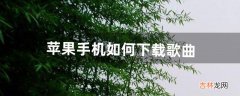 苹果手机如何下载歌曲（苹果mp3怎么下载歌曲)