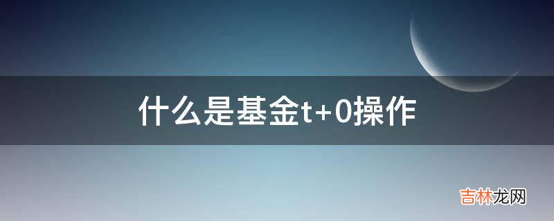 什么是基金t+0操作?