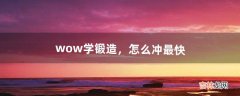 wow学锻造，怎么冲最快（wow如何卡双锻造)