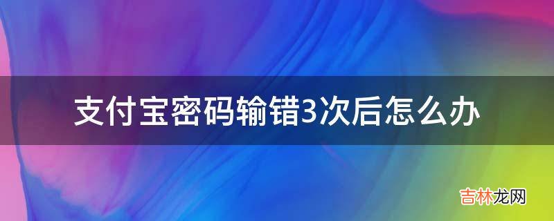 支付宝密码输错3次后怎么办?