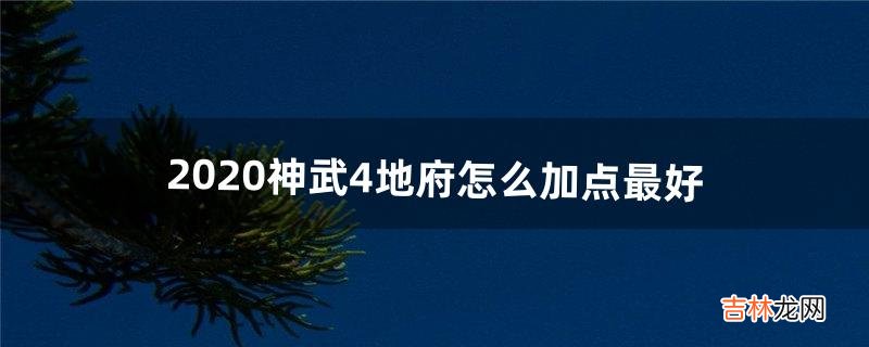 2020神武4地府怎么加点最好(神武4无名谷最强加点)