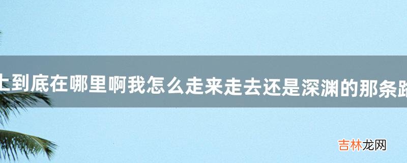 黑上到底在哪里啊我怎么走来走去还是深渊的那条路啊