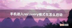 手机进入recovery模式在怎么启动（手机为啥进入recovery模式)