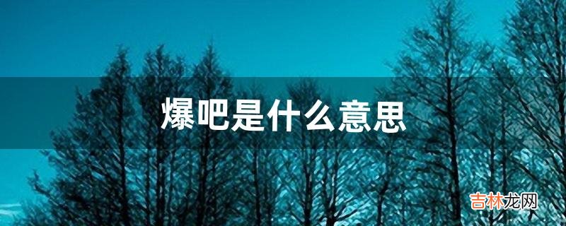 “爆吧”是什么意思（爆吧是啥)