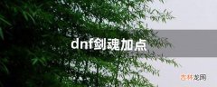 dnf剑魂加点（dnf剑魂加点旭旭宝宝)