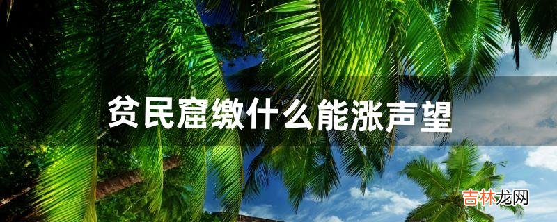 贫民窟缴什么能涨声望(贫民窟声望任务在哪里接)