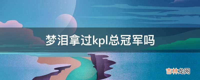 梦泪拿过kpl总冠军吗?