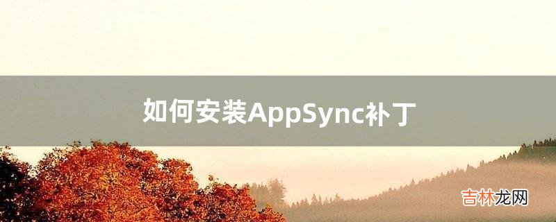 如何安装AppSync补丁(appsync)
