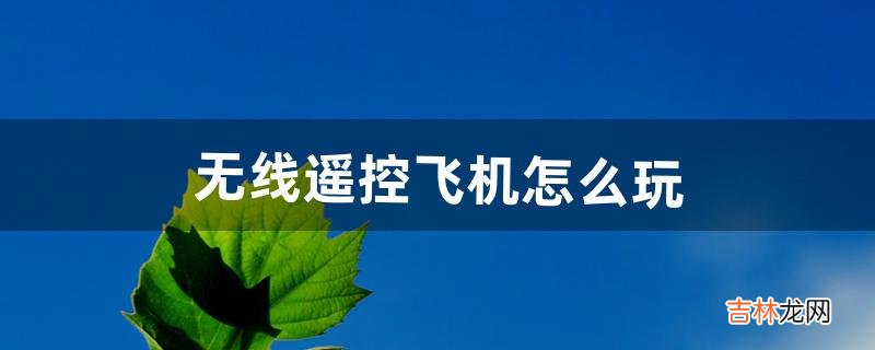 无线遥控飞机怎么玩(没有遥控器的飞机怎么玩)