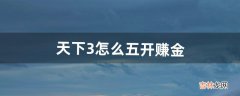 天下3怎么五开赚金（天下3金币怎么赚rmb)