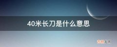 40米长刀是什么意思?