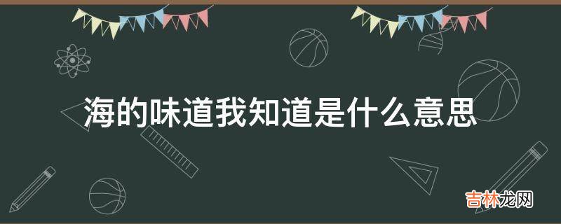 海的味道我知道是什么意思?