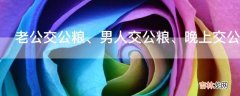 老公交公粮、男人交公粮、晚上交公粮是什么意思?