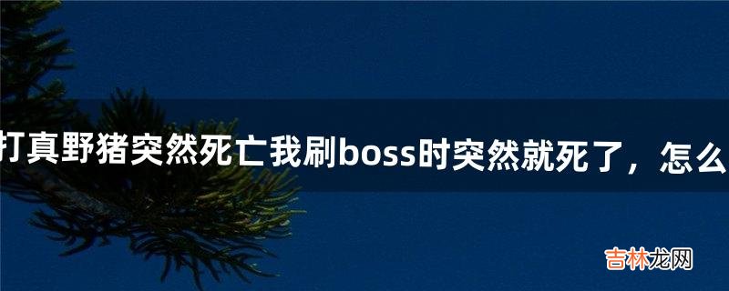 dnf打真野猪突然死亡我刷boss时突然就死了，怎么回事