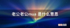 老公老公mua 是什么意思?