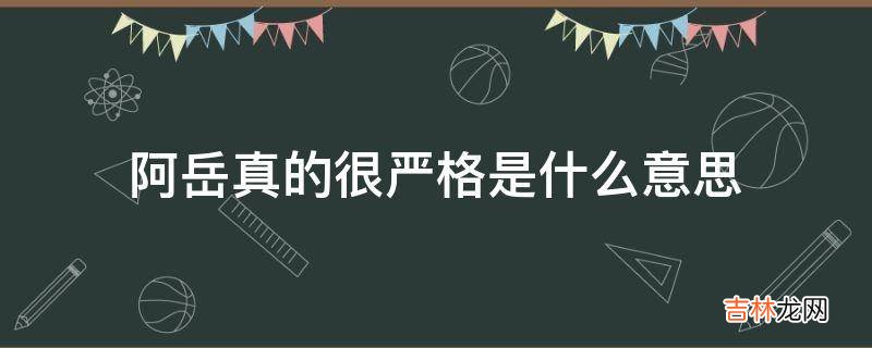 阿岳真的很严格是什么意思?