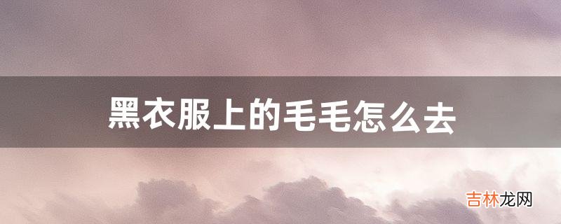 黑衣服上的毛毛怎么去（黑色衣服上毛毛怎么处理)