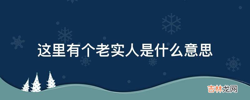 这里有个老实人是什么意思?