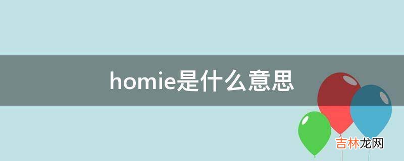 homie是什么意思?