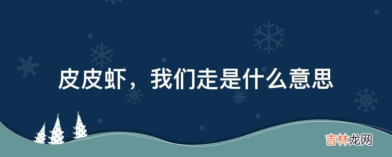 皮皮虾,我们走是什么意思?