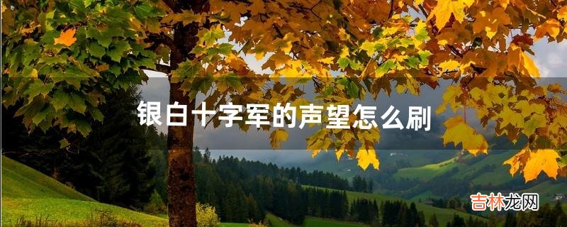 银白十字军的声望怎么刷（魔兽世界银白十字军)