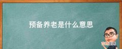 预备养老是什么意思?