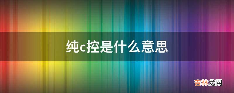 纯c控是什么意思?