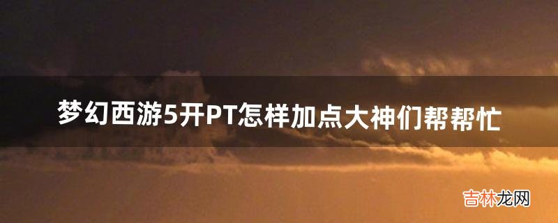 梦幻西游5开PT怎样加点大神们帮帮忙（梦幻西游5开飞升技巧)