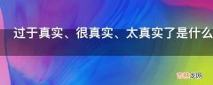 过于真实、很真实、太真实了是什么意思?