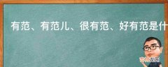 有范、有范儿、很有范、好有范是什么意思?